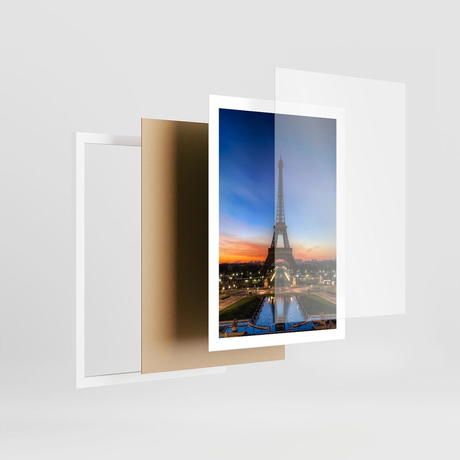 Plakat w ramie 50x70 - Wieża Eiffla w Innej Odsłonie - wieża, Eiffla - rama biała