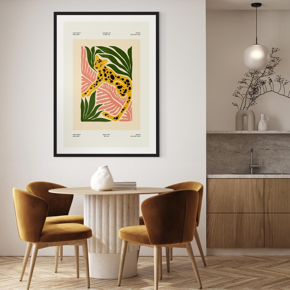 Plakat w ramie 30x40 - Rozkwitające Odbicia - nowoczesny plakat, gepard - rama czarna