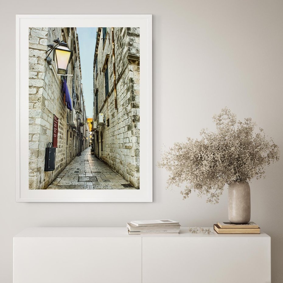 Plakat bez ramy 50x70 - Urok Włoskiej Uliczki - włoska, uliczka