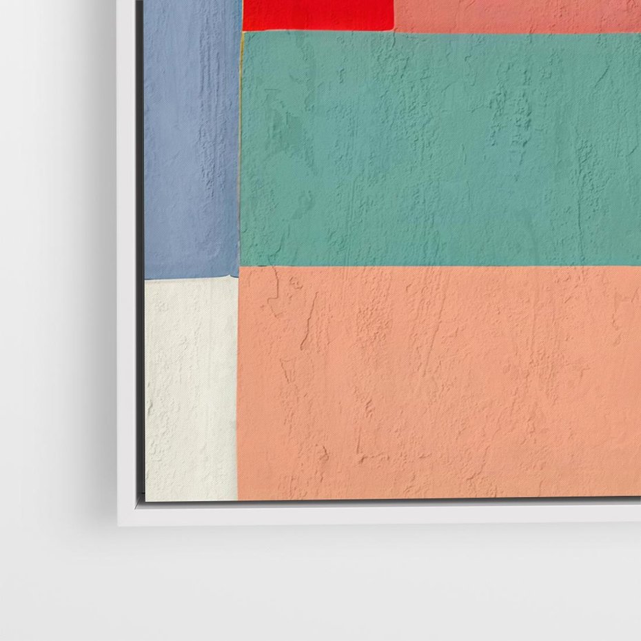 Obraz w ramie 80x80 - Bezgraniczne Nastroje Harmonii - abstrakcyjne geometryczne kształty, olejny obraz - rama biała