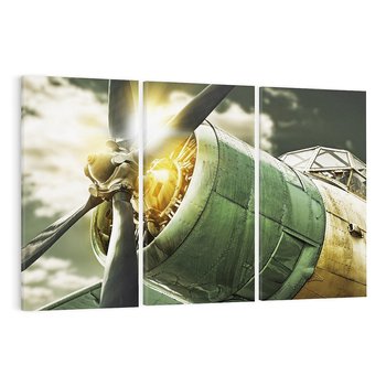 Obraz na płótnie 120x80 - Symbole wojskowych czasów - samolot, śmigło