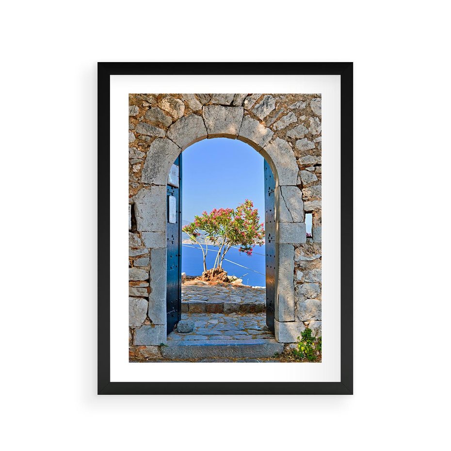 Plakat w ramie 30x40 - Perspektywa nad morzem - perspektywa, morze - rama czarna