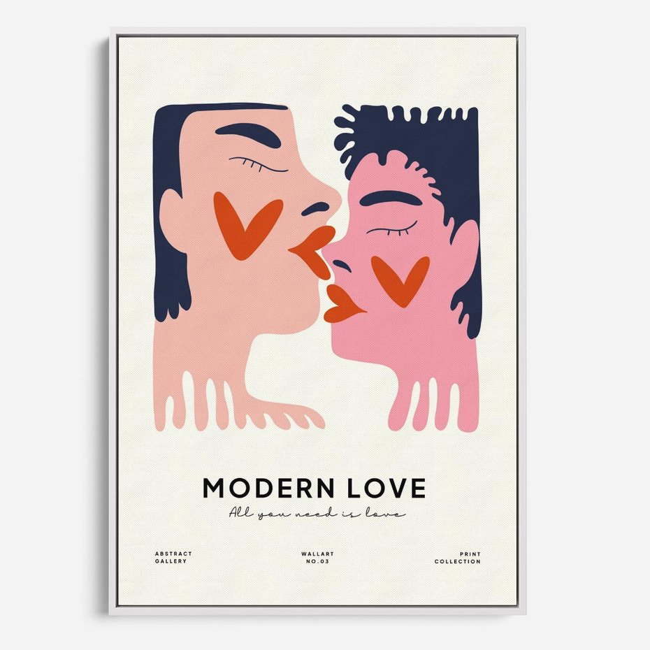 Obraz w ramie 70x100 - Miłość w Kompozycji - miłość, para zakochanych - rama biała