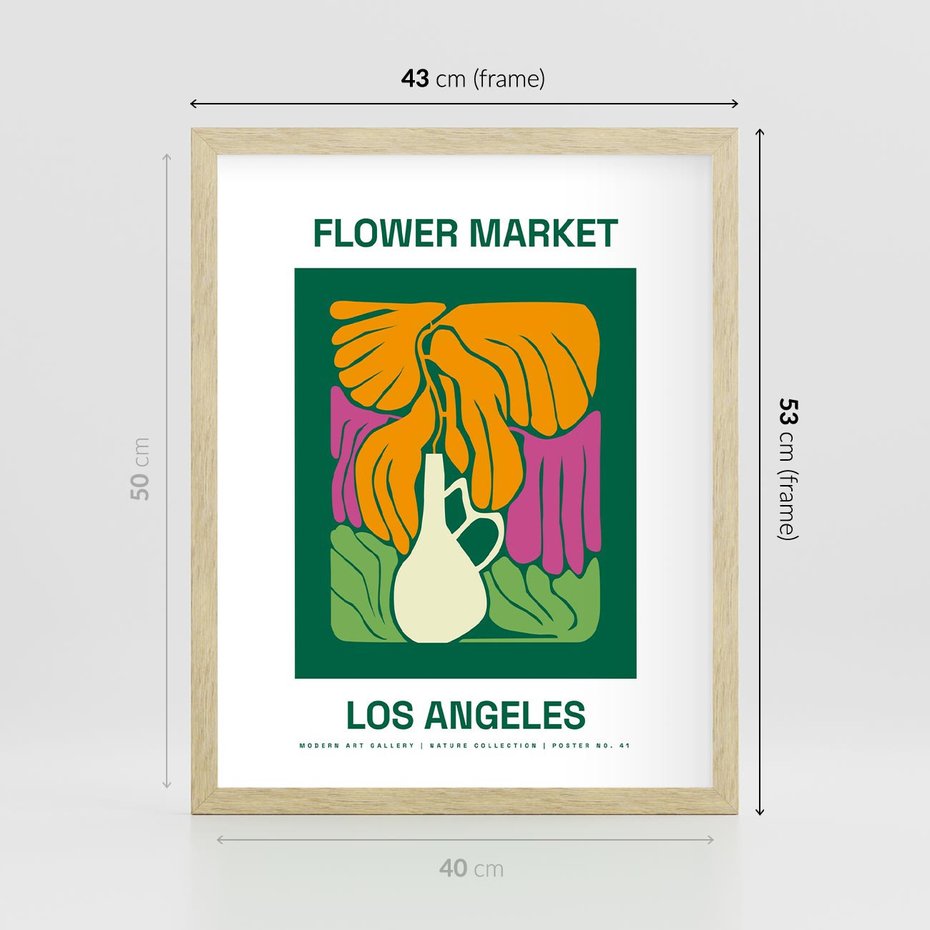 Plakat w ramie 40x50 - Przenikające Kontury - minimalizm, plakat - rama drewno