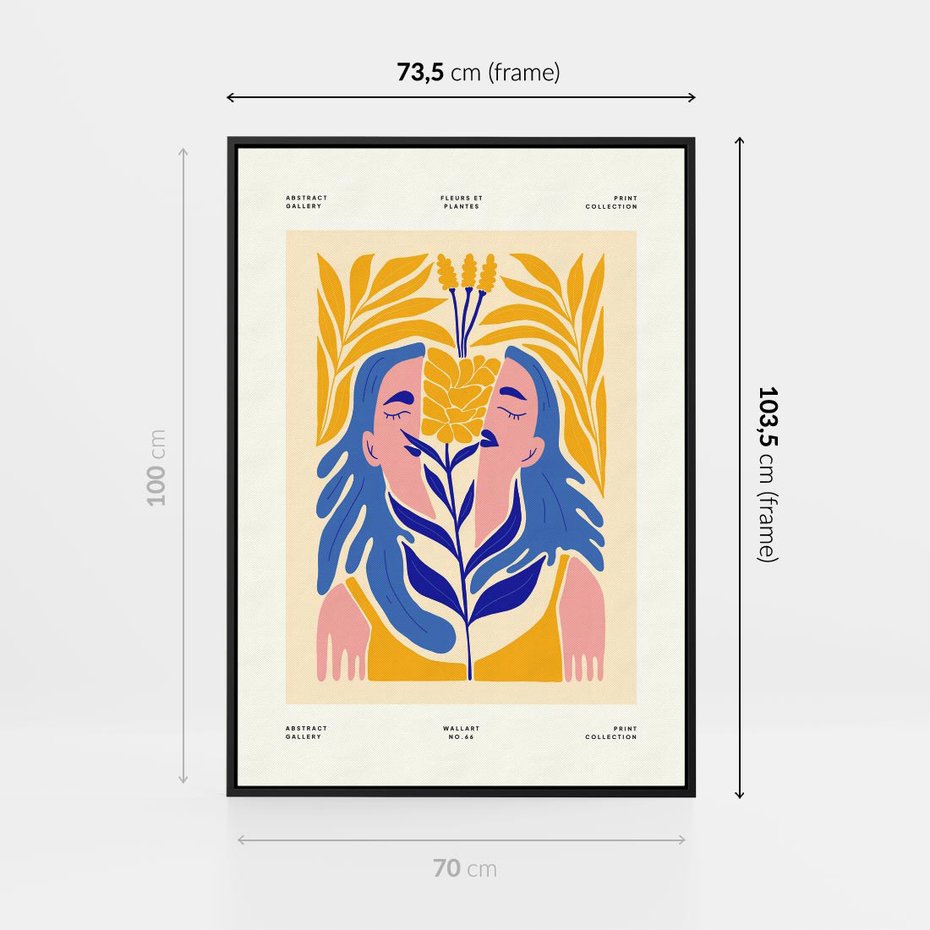 Obraz w ramie 70x100 - Roztopione Granice - nowoczesna sztuka, abstrakcja - rama czarna