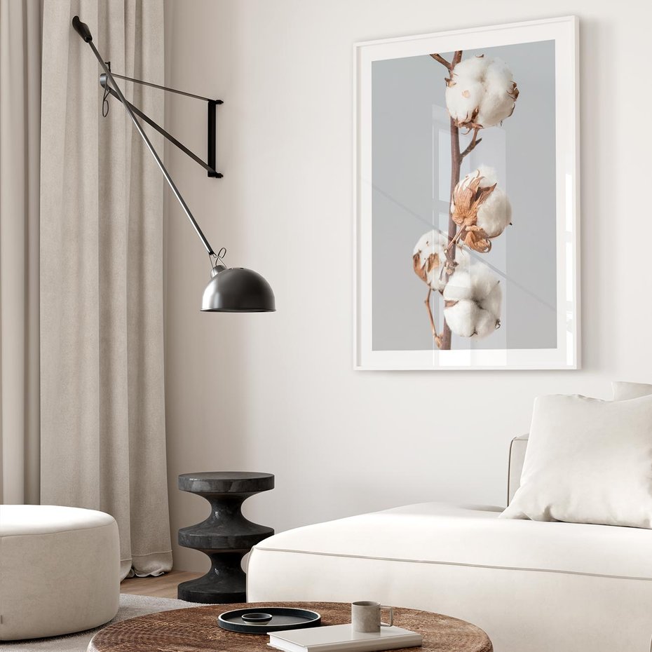 Plakat bez ramy 30x40 - Bawełniana boho miękkość - bawełna, boho