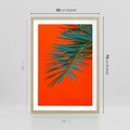 Plakat w ramie 50x70 - Egzotyczny Urok - liście, palma - rama drewno