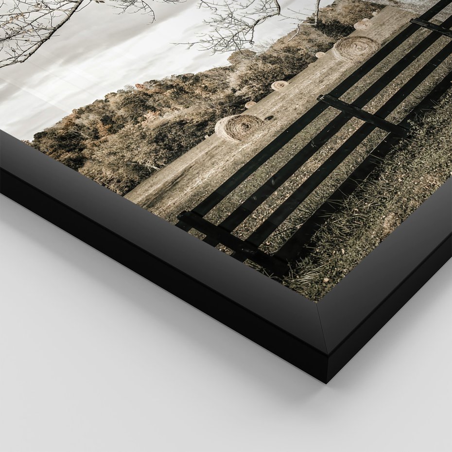 Zestaw obrazy w ramie 40x50 galeria - Pole, wieś, snopki, siana - rama czarna