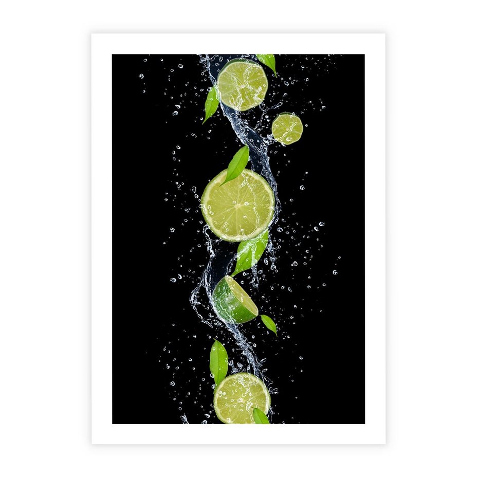 Plakat bez ramy 30x40 - Świeżość Cytrusów - limonki, cytryny