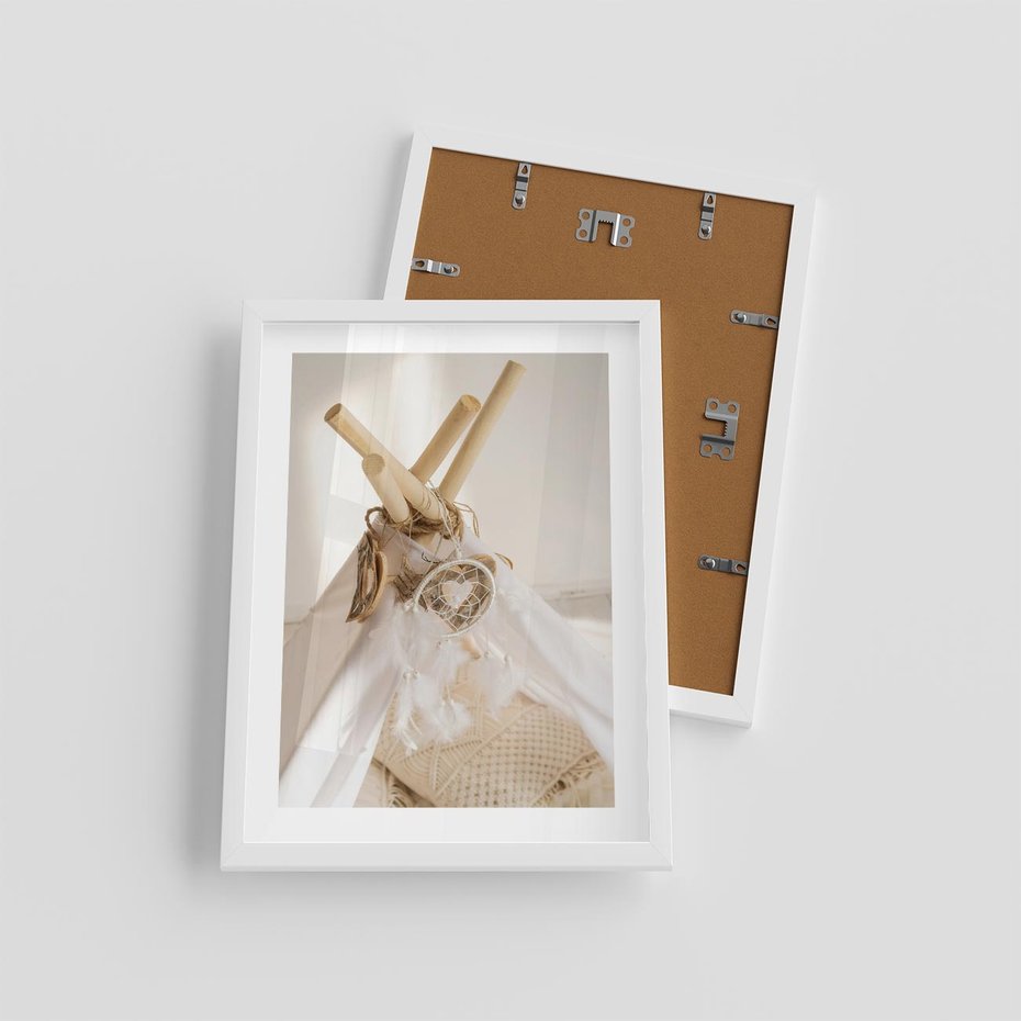 Plakat w ramie 30x40 - Oaza Swobodnego Stylu - boho, tipi - rama biała