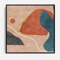 Obraz w ramie 50x50 - Miedziana Ekspresja - abstrakcyjne kształty, plamy - rama czarna