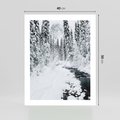 Plakat bez ramy 40x50 - Spokój Zimowego Lasu w Górach - zima w lesie, w górach