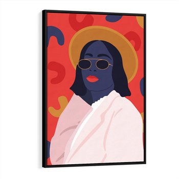 Obraz w ramie 70x100 - Kobieca Przenikliwość - nowoczesny plakat, styl retro - rama czarna