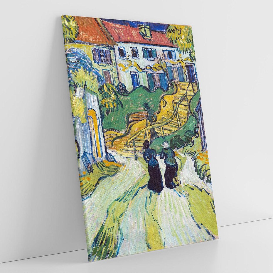 Obraz na płótnie 50x70 - "Schody w Auvers" (1890) Vincent van Gogh - Reprodukcja - reprodukcja, obraz na płótnie