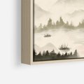 Obraz w ramie 80x80 - Przyroda Japonii - japońska akwarela, góry - rama drewno
