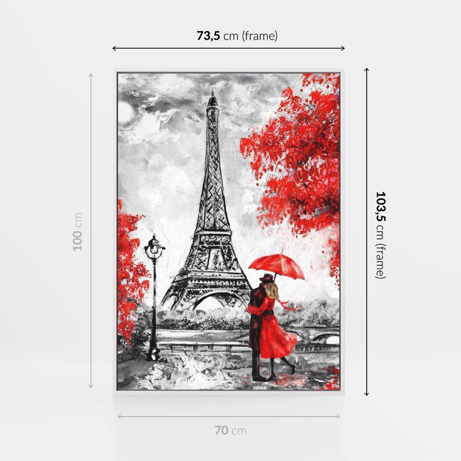 Obraz w ramie 70x100 - Paryż Wieża - Paryż, Wieża - rama biała