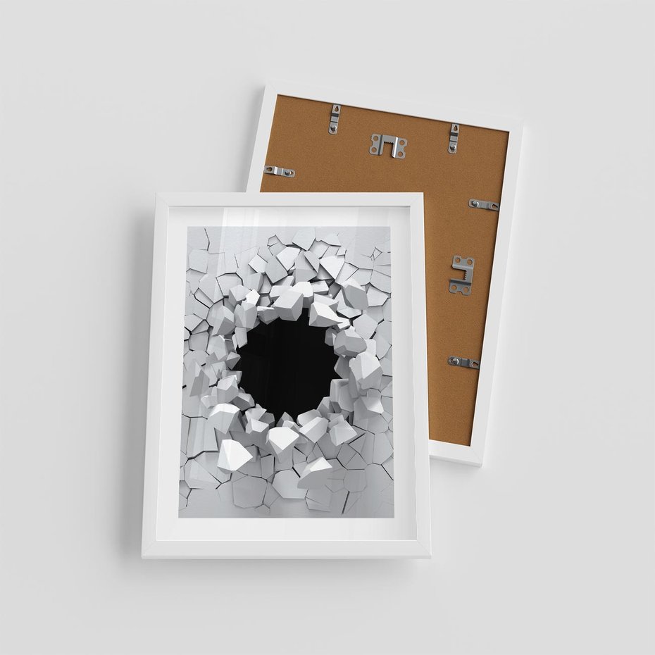 Plakat w ramie 30x40 - Nowoczesna Abstrakcja - grafika, nowoczesna - rama biała