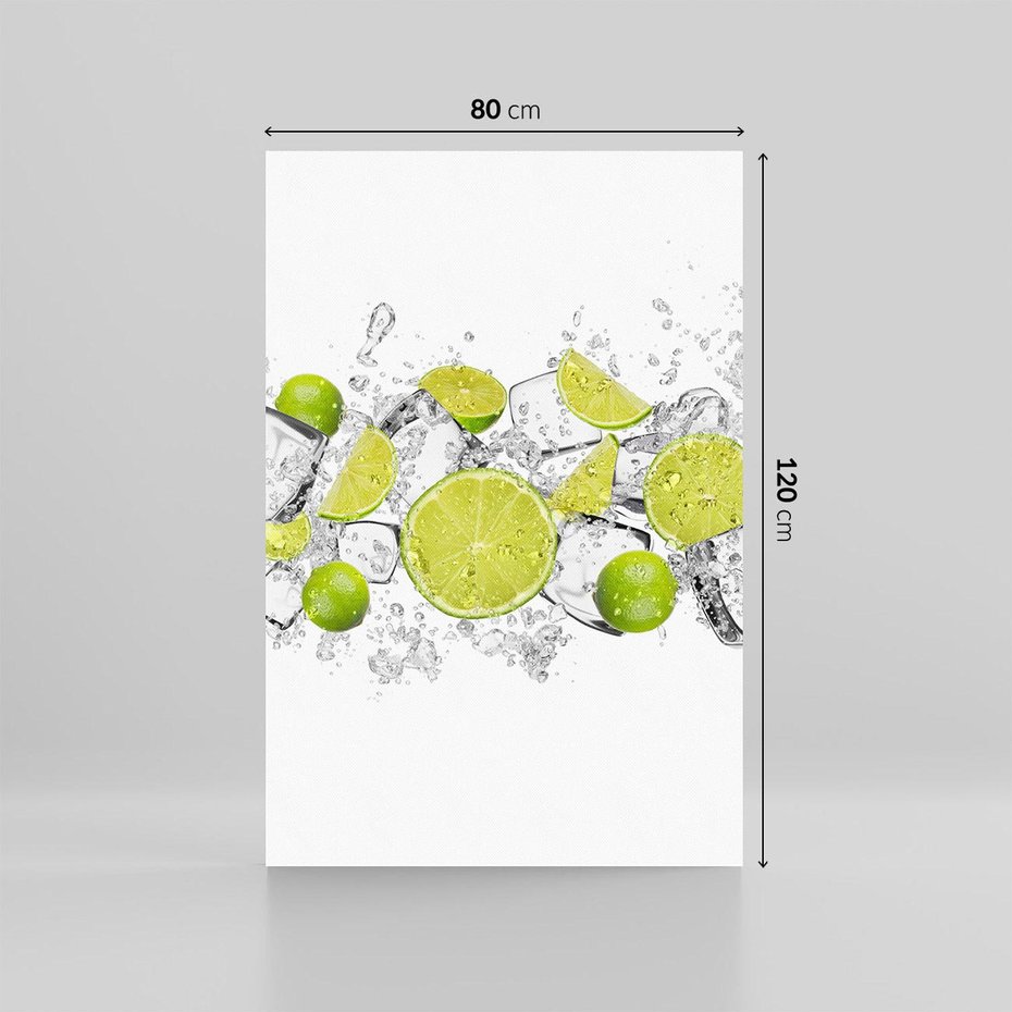 Obraz na płótnie 80x120 - Rześkość i smak - limonki, lód