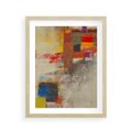 Plakat w ramie 40x50 - Abstrakcja olejna - kształty i kolory - abstrakcja, olejna - rama drewno
