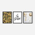 Zestaw obrazy w ramie 40x50 galeria - Cytryny, optymizm, typografia, napis - rama czarna