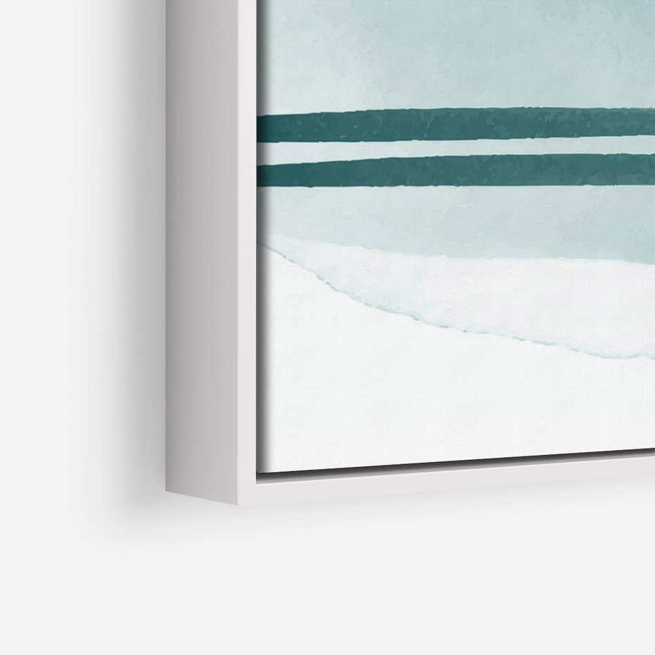 Obraz w ramie 70x100 - Turkusowy Świat - minimlizm, abstrakcja - rama biała