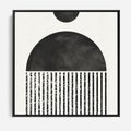 Obraz w ramie 50x50 - Księga Wibracji - abstrakcyjne czarno białe formy, minmalizm - rama czarna