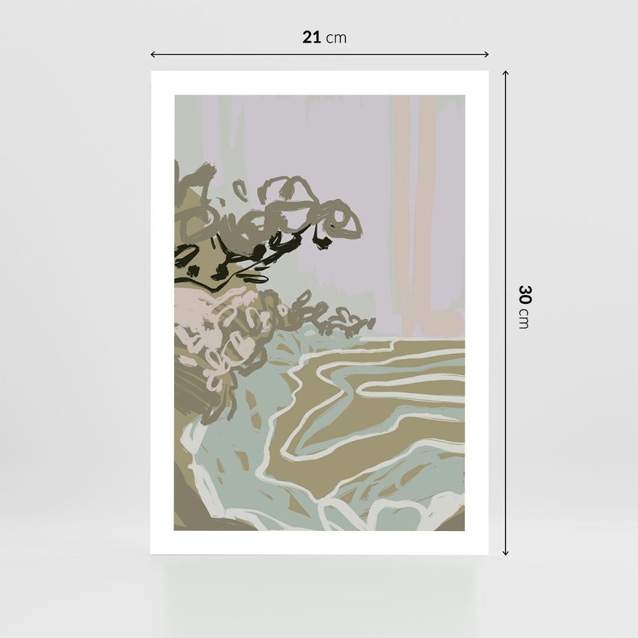 Plakat bez ramy 21x30 - Wizja Przestrzeni - pastelowy krajobraz, nowoczesny plakat