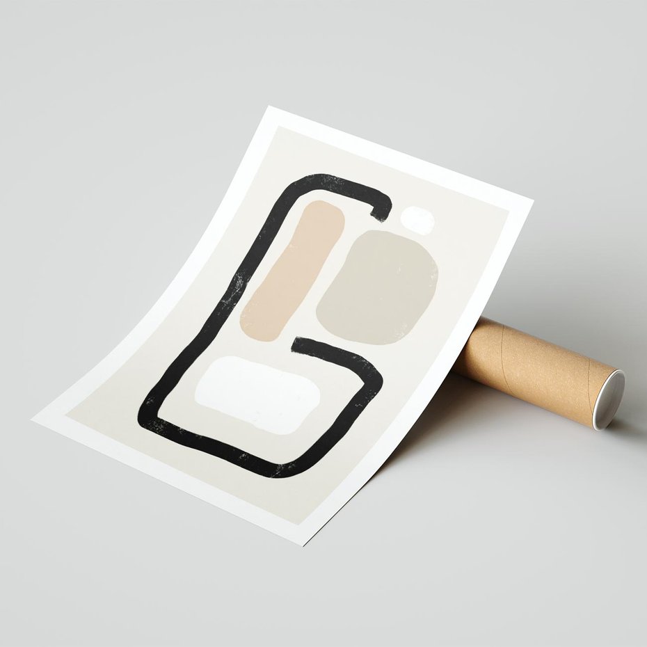 Plakat bez ramy 21x30 - Kształtne Formy - geometryczne nieregularne kształty, nowoczesna kompozycja