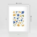Plakat w ramie 30x40 - Odgłosy Wizji - kwiaty, sztuka nowoczesna - rama biała