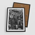 Plakat w ramie 50x70 - Kontrastujące miasto - miasto, biało - rama czarna