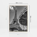Obraz w ramie 50x70 - Zabawa w Paryżu - czarno białe zdjecie, wieża eiffla - rama drewno