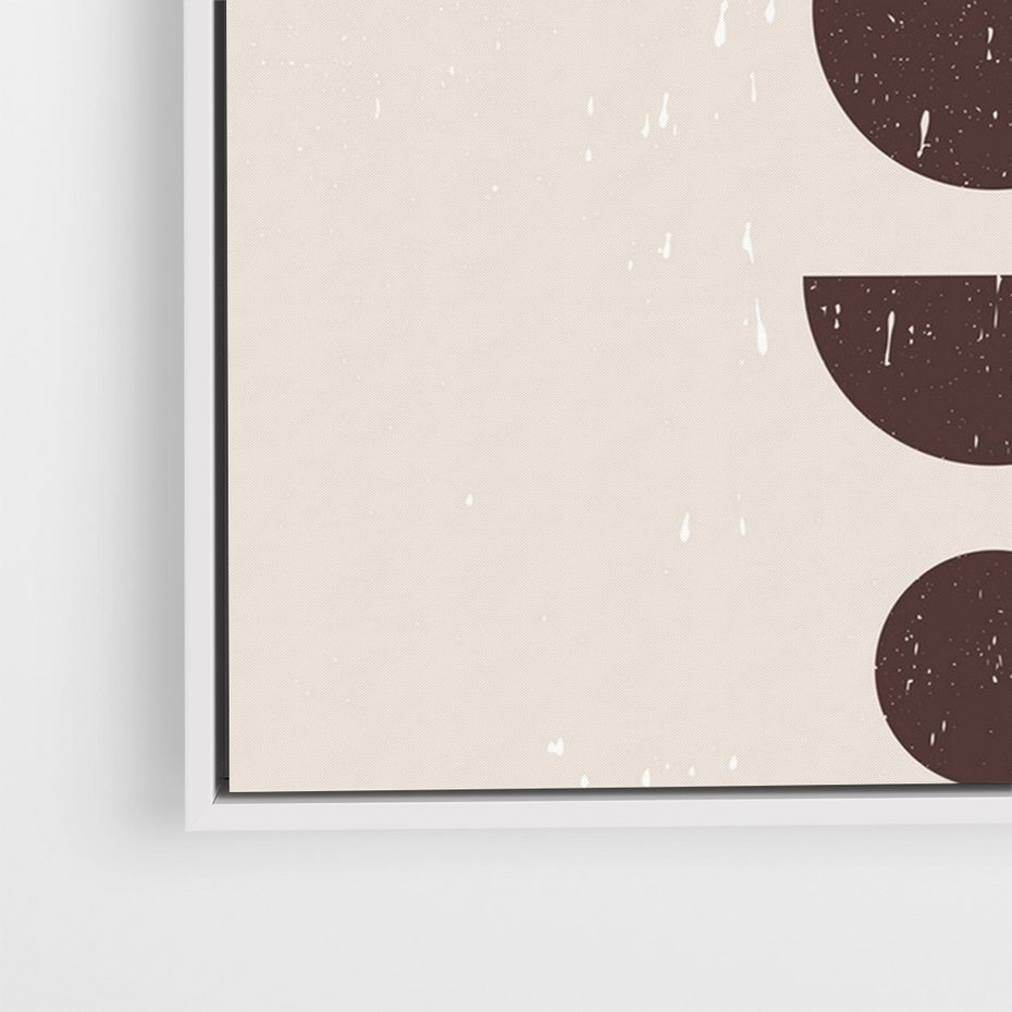 Obraz w ramie 70x100 - Migocące Granice - mid century styl, nowoczesna grafika - rama biała