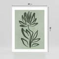 Plakat bez ramy 40x50 - Zieleń Wyjątkowego Ukojenia - zielona abstrakcja, zgaszona zieleń