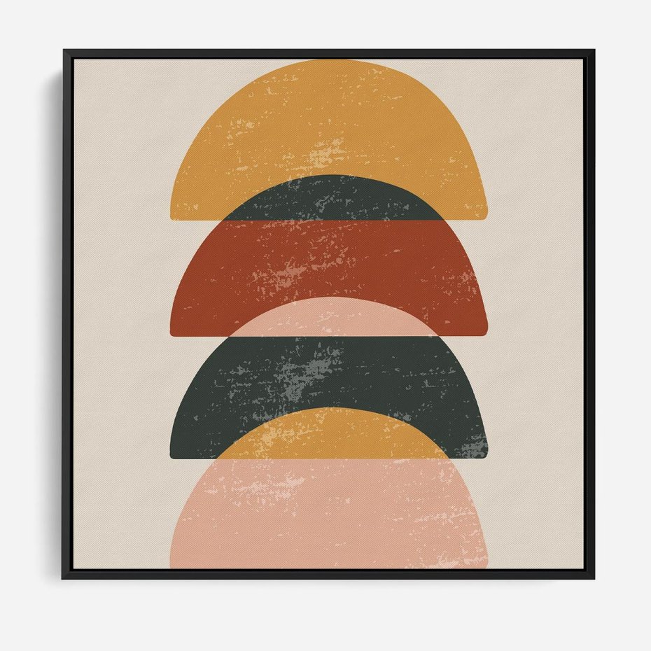 Obraz w ramie 50x50 - Energetyczne Wzory - nowoczesny plakat, abstrakcyjne kształty - rama czarna