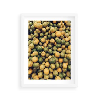 Plakat w ramie 30x40 - Świeżość Cytrusów - cytryny, limonki - rama biała