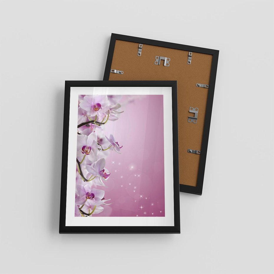 Plakat w ramie 30x40 - Relaksujące Piękno - kwiaty, orchidea - rama czarna