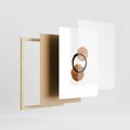 Plakat w ramie 30x40 - Japandi Geometria: Minimalistyczna Grafika - japońska sztuka, geometria - rama drewno
