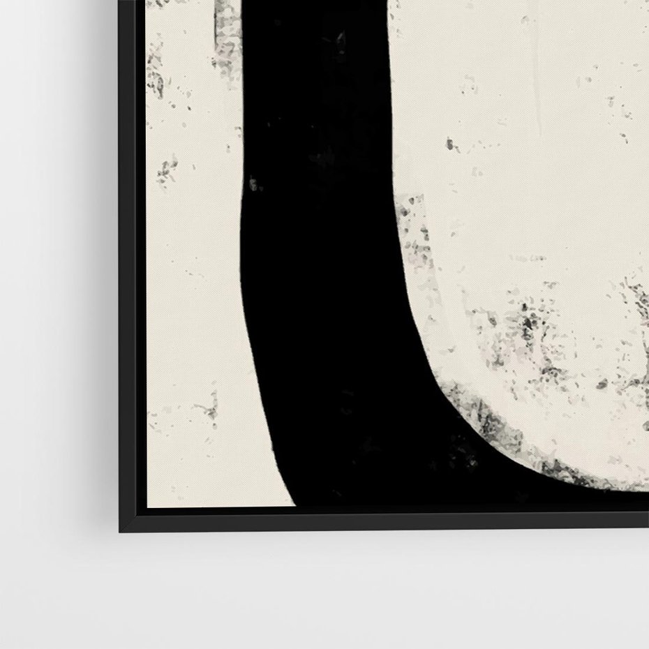Obraz w ramie 50x50 - Wnętrza Kształtów - abstrakcja, minimalizm - rama czarna