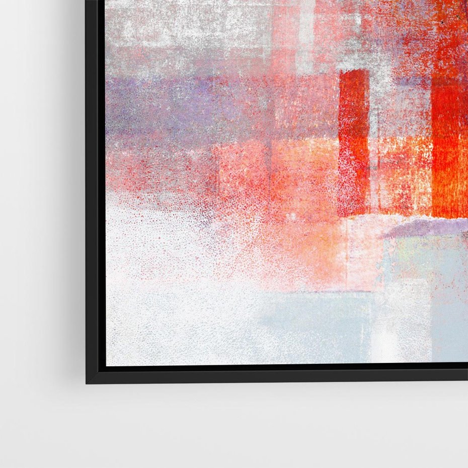 Obraz w ramie 50x50 - Burza Emocji - wyrazista abstrakcyjna sztuka, dramatyzm - rama czarna