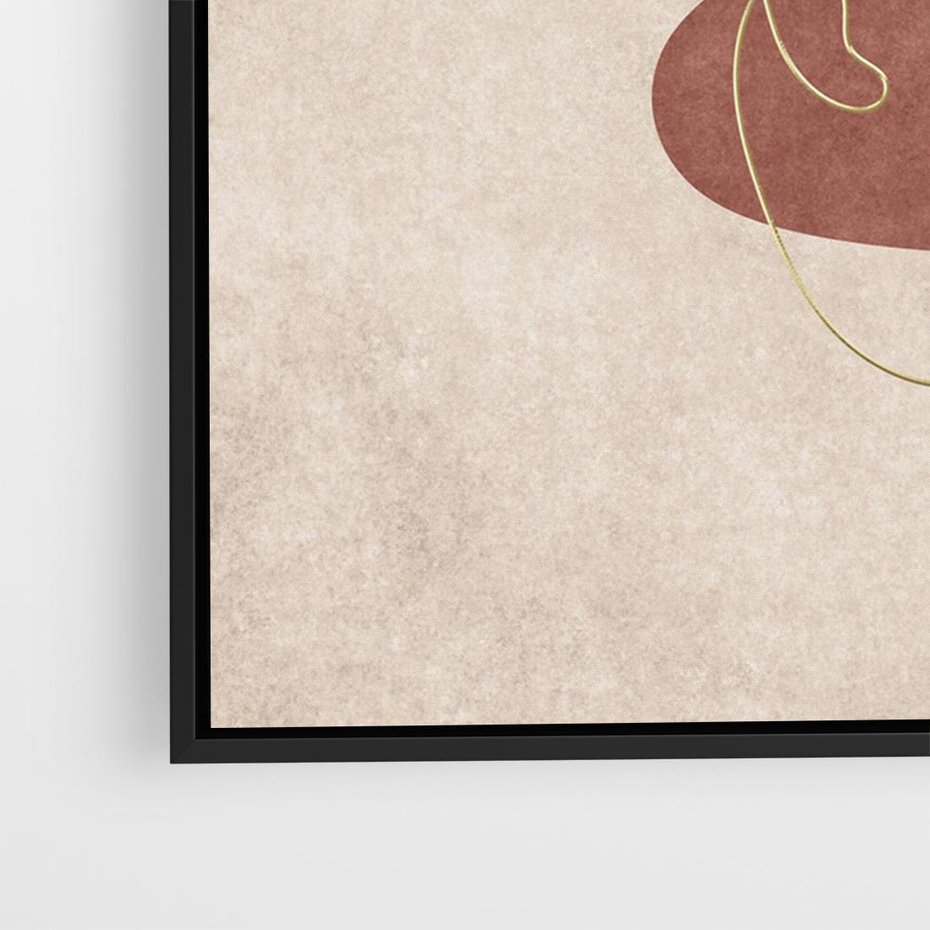 Obraz w ramie 70x50 - Akwarelowa Magia Liści - grafika, styl mid century - rama czarna