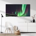 Obraz na płótnie 140x70 - Zorza polarna w tajemniczej nocnej przestrzeni - zorza, polarna