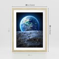Plakat w ramie 40x50 - Mistrzowskie spojrzenie na Ziemię - ziemia, kosmos - rama drewno