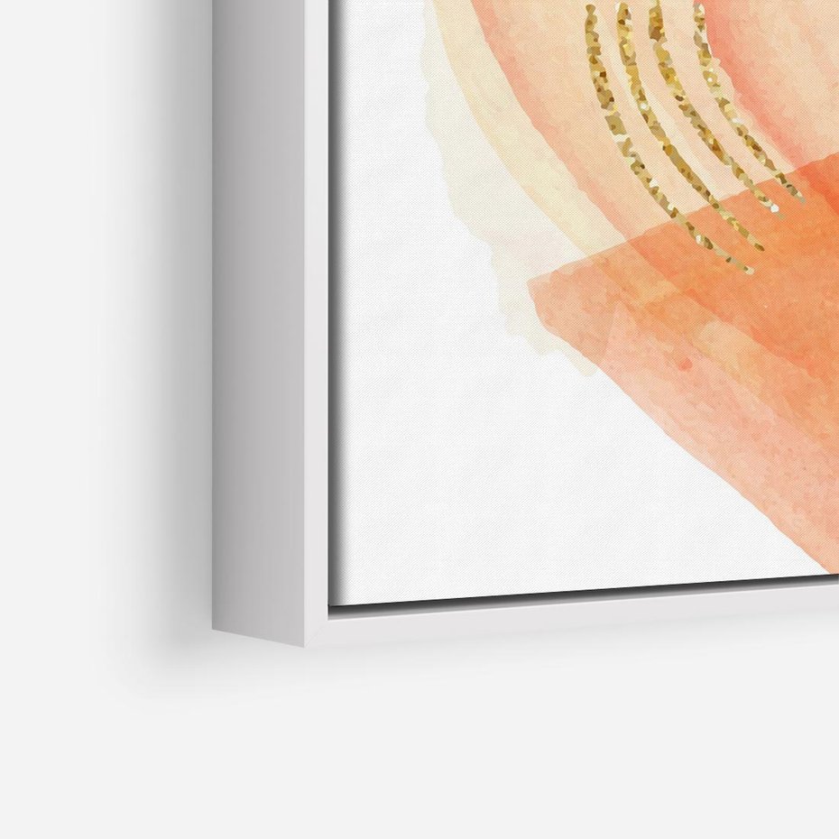 Obraz w ramie 80x80 - Rozkwitające Odbicia Form - abstrakcyjne akwarelowe plamy, minimalizm - rama biała