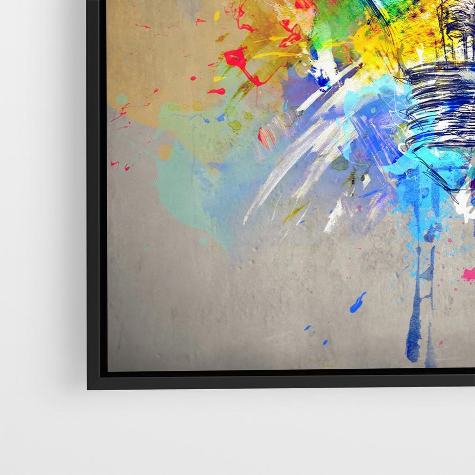 Obraz w ramie 50x50 - Kolory Kreatywnej Koncepcji - abstrakcyjna grafika, szkic żarówki - rama czarna