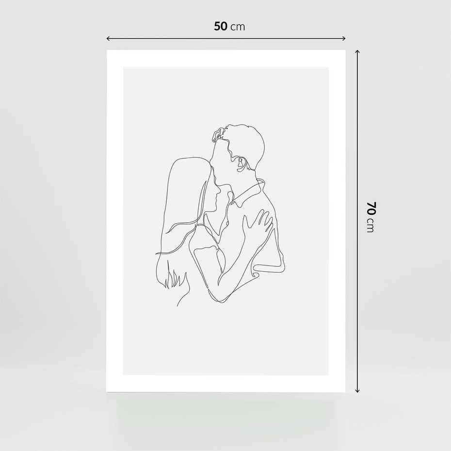 Plakat bez ramy 50x70 - Bezgraniczne Przenikanie - para zakochanych, kobieta i mężczyzna