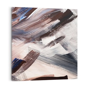 Obraz na płótnie 40x40 - Eksploracja Dramaturgii - abstrakcyjny chaos, chatyczne maźnięcia pędzla