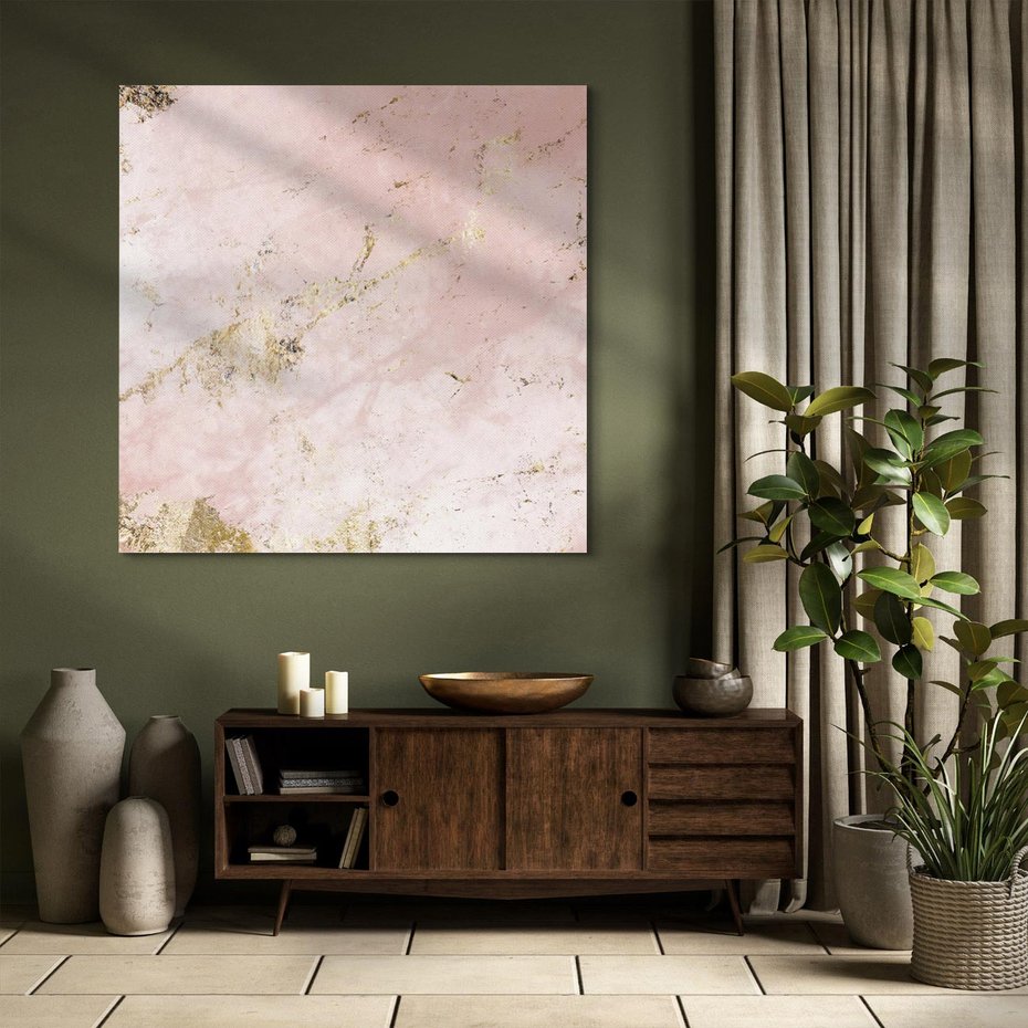 Obraz na płótnie 40x40 - Piękno w Szczegółach - marmur, złoto