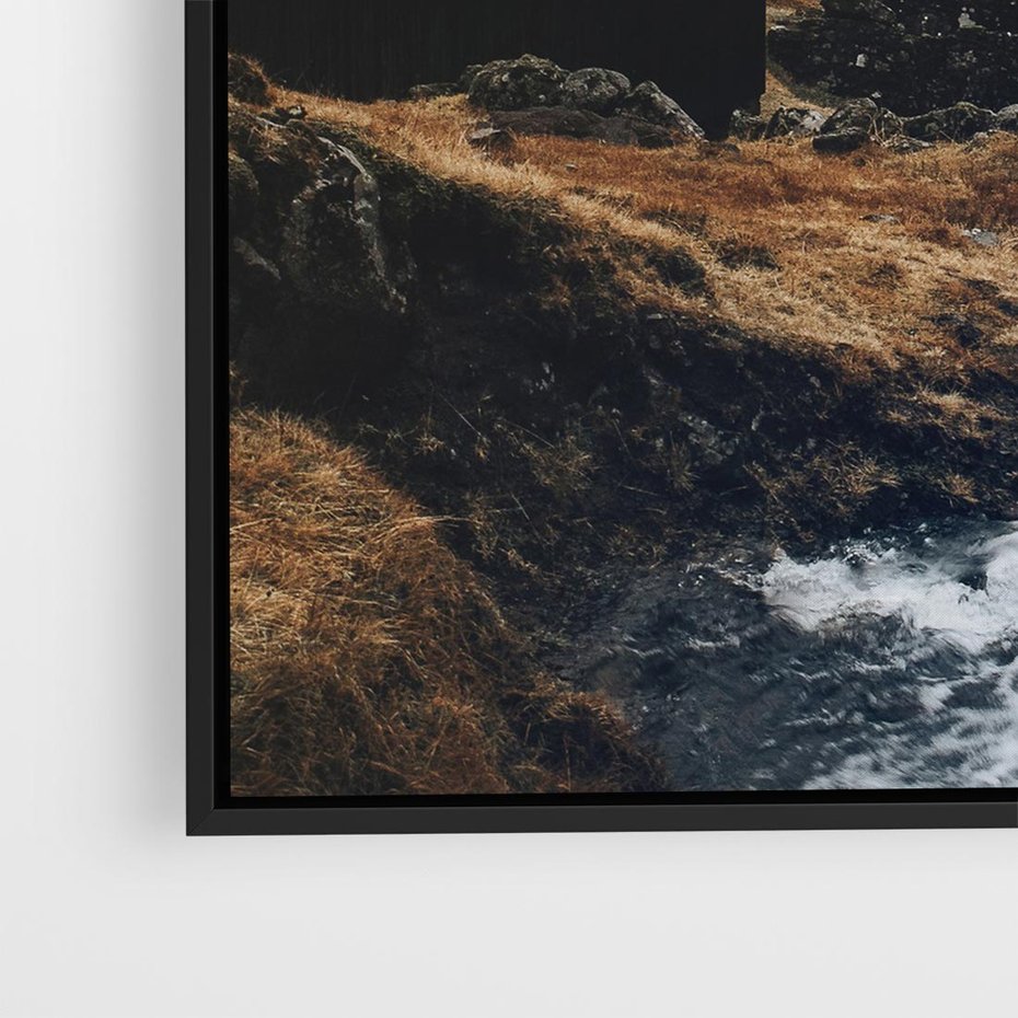 Obraz w ramie 50x50 - Spokój Natury - skandynawski, pejzaż - rama czarna