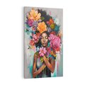 Obraz na płótnie 50x70 - Z Głową w Kwiatach - obraz olejny, sztuka nowoczesna
