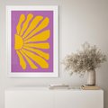 Plakat bez ramy 50x70 - Podróżne Kontury - abstrakcyjny plakat, intensywne różowe tło